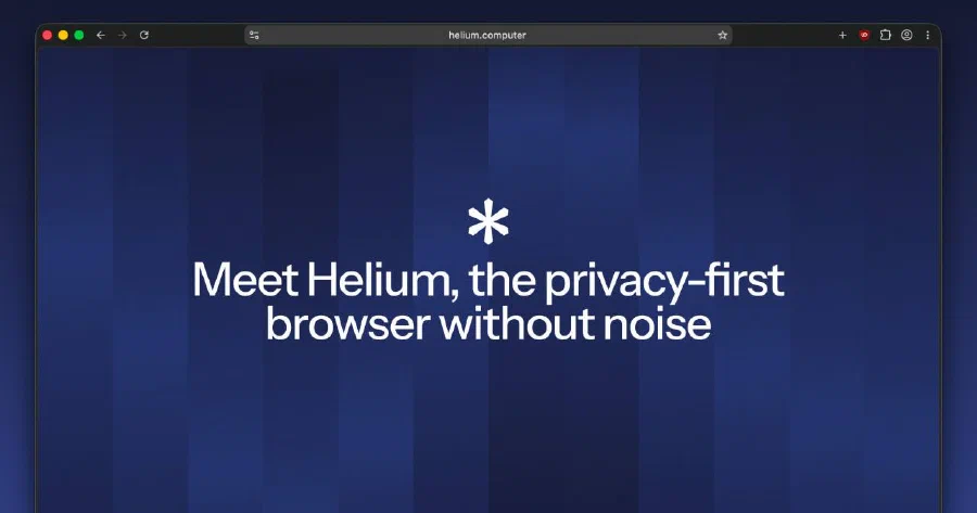 A interface do Helium Browser